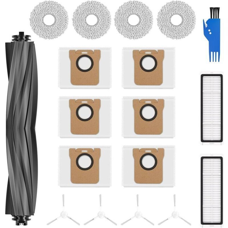 Alovez – Kit D'Accessoires Pour Aspirateur Dreame L10s Ultra – 6 Sacs Anti-poussière 3l – 4 Chiffons Lavables – 4 Brosses Latérales – 2 Filtres En Aba