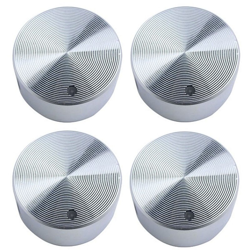 Jeu De 4 Boutons, Pour Plaques À Encastrer, 6 Mm, Alliage, Argenté - Jeu De 4 Boutons, Pour Plaques À Encastrer, 6 Mm, Alliage, Argenté