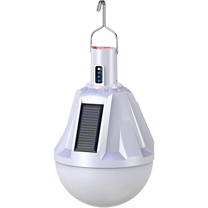 Memkey – Lampe Solaire Led Rechargeable Par Usb – Étanche Avec Télécommande – 1000 Lumens – Crochet En Métal Pour Extérieur