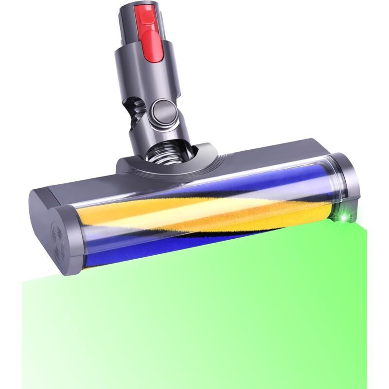 Brosse De Remplacement Pour Aspirateur Dyson V15 V11 V10 V8 V7 – Lumière Led Verte Pour Sols Durs – Rouleau Doux Et Durable – Installation Rapide