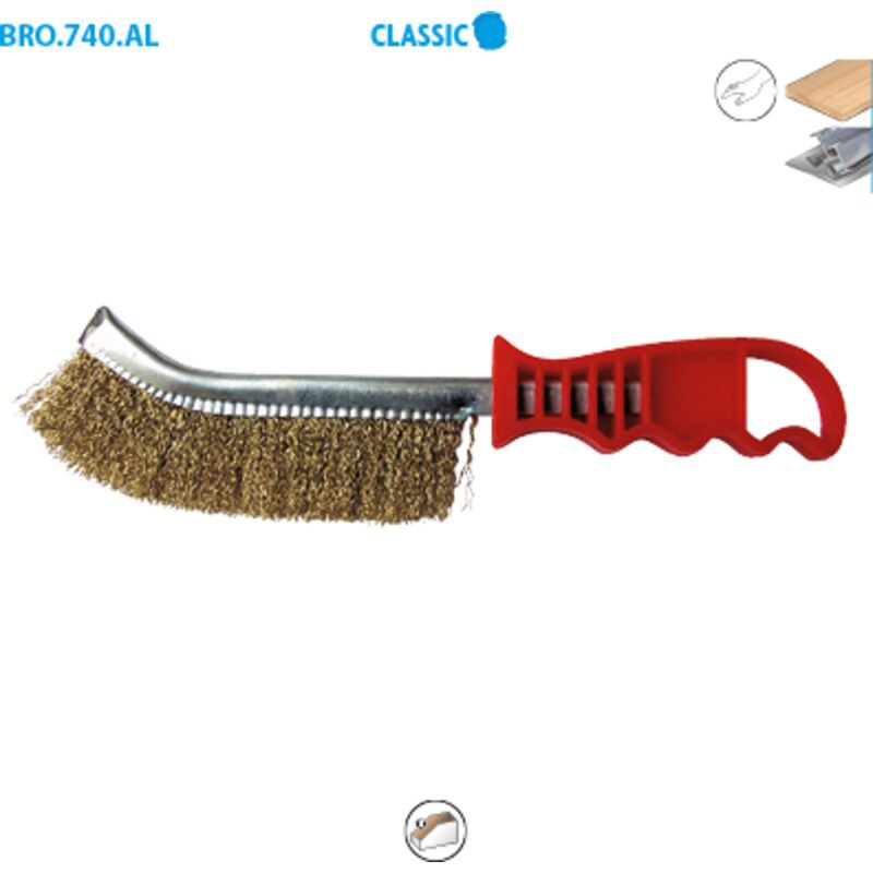 Brosse Manche Plastique Fil Acier Laitonné 0.30 - 740.216 - Brosse Manche Plastique Fil Acier Laitonné 0.30 - 740.216