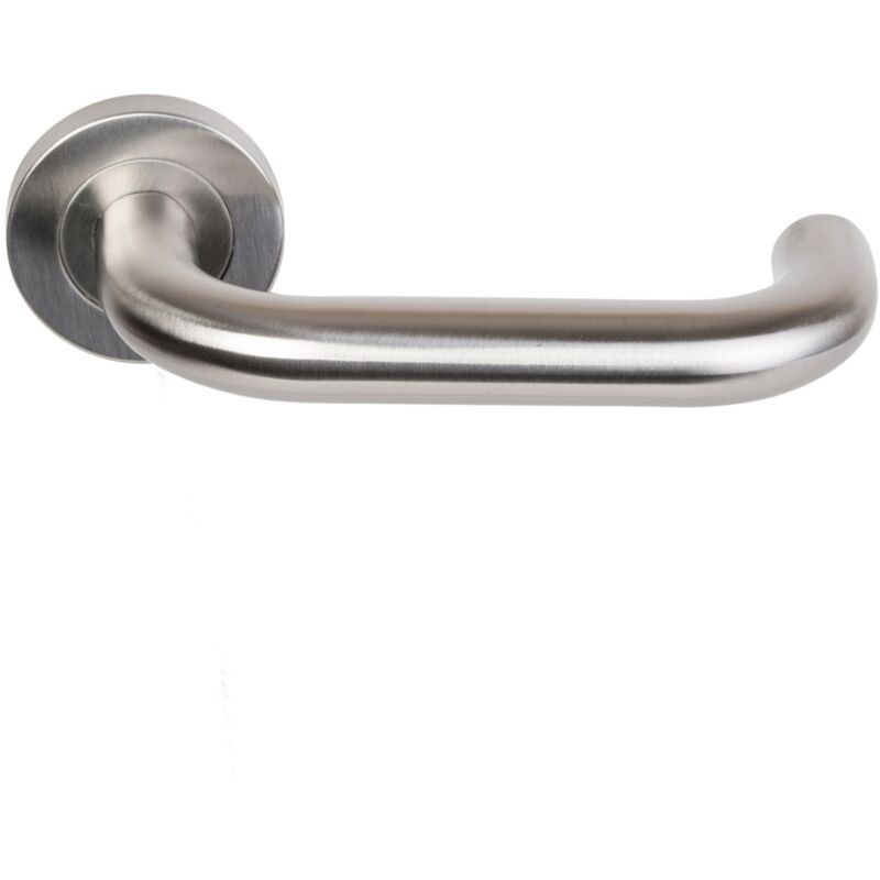 Klose Besser – Paire De Béquilles Inox 304 2 Coudes C7 Sur Rosace Vabre – Ressort De Rappel Ép. 38/50 Mm – Pour Portes De 35 À 60 Mm – 171