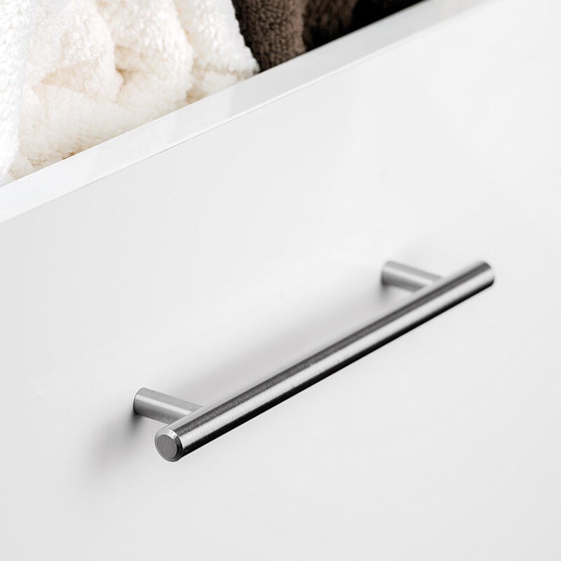 Emuca – Lot De 10 Poignées De Meuble Orlando L188mm – Entraxe 128mm – Acier Nickel Satiné – Installation Horizontale Ou Verticale