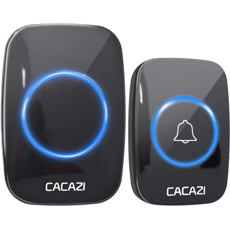 Sonnette Sans Fil Cacazi Étanche 300m 60 Commutation De Musique,5 Niveaux De Volume,prise Batterie De Sonnette Intelligente 110v-220v Npterbl