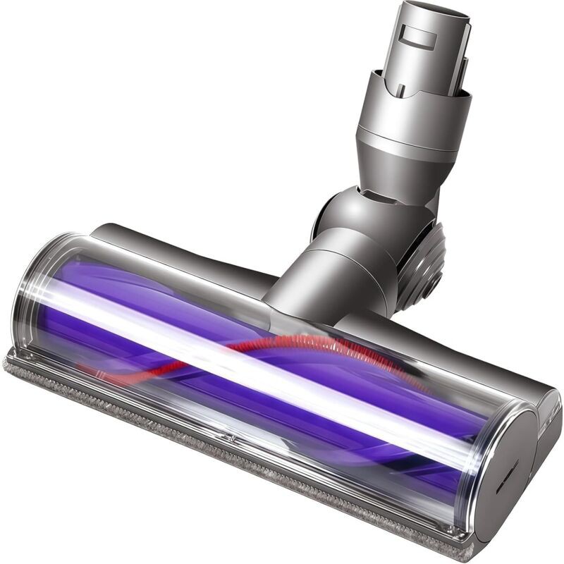 Tête De Brosse Électrique Pour Aspirateur Dyson V6 – Nettoyage À Entraînement Direct – Compatible Sols Durs Et Moquettes – Rotation 180°