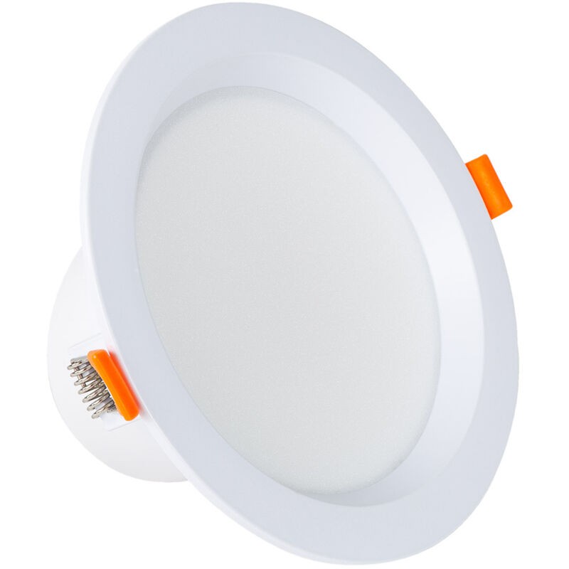 Downlight Led 12w Rond Lux Cri90 Coupe Ø 125 Mm Ip44 No Flicker 2700k Blanc Chaud