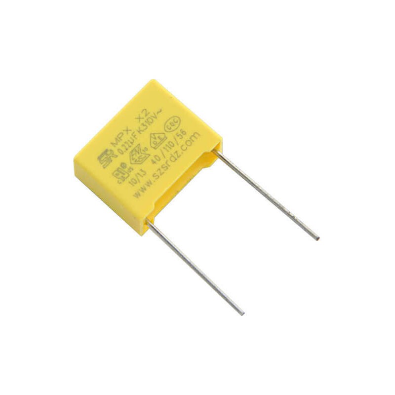 Condensateur X2 220nf 275vac – Anti-interférence – Trame 15mm Pour Montage Tht – Dimensions 18x6x12mm – Srpassives - 220nf275vacx2