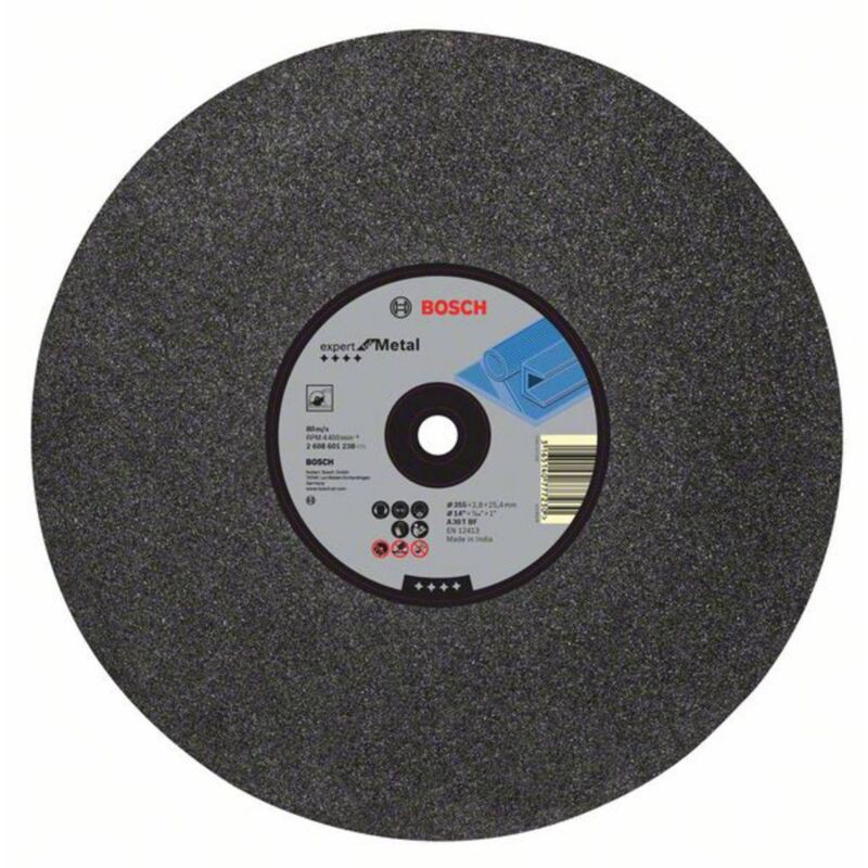 Bosch – Disque À Tronçonner 355 Mm 2608601238 – Métal – Épaisseur 2,8 Mm – Ø De Perçage 25,4 Mm – Vitesse 80 M/s - Mm 1 Pc