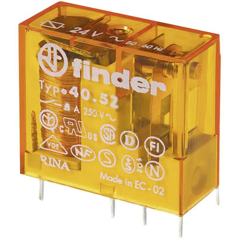 Relais Pour Circuits Imprimés Finder 40.52.8.240.0000-1 240 V/ac 8 A 2 Inverseurs (rt) 1 Pc(s)