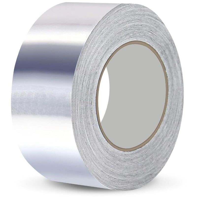 Ruban Adhésif Aluminium 1 Rouleau 50mm X 50 M, Ruban Adhesif Haute Temperature, Rouleau Isolant Thermique, Peut Être Utilisé Pour L'Étanchéité, La