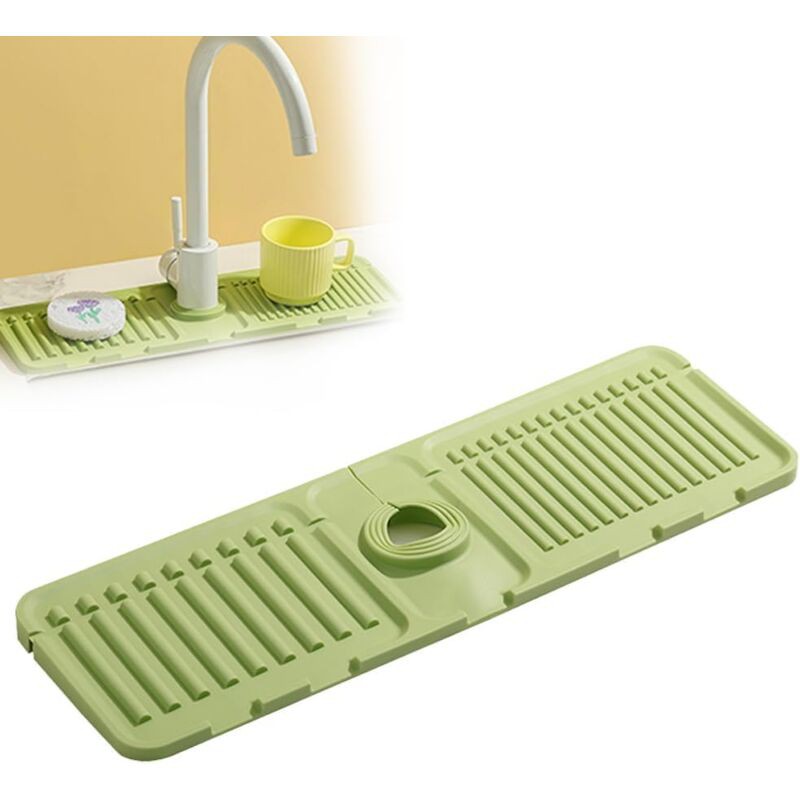 Coocheer – Tapis De Robinet Pour Évier De Cuisine – Silicone Alimentaire – Absorption Rapide Des Éclaboussures – Surface Antidérapante – Ajustement