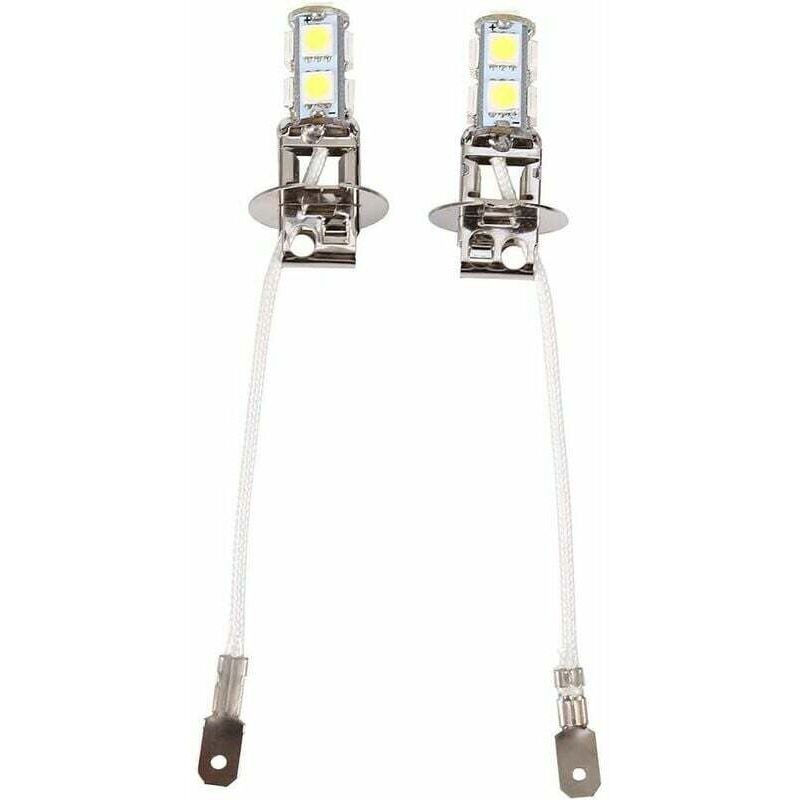 Ampoules H3 Led 6500k – Lot De 2 – 9 Smd – Dc 12v – Lumière Blanche Xénon Pour Feux De Brouillard – Installation Facile