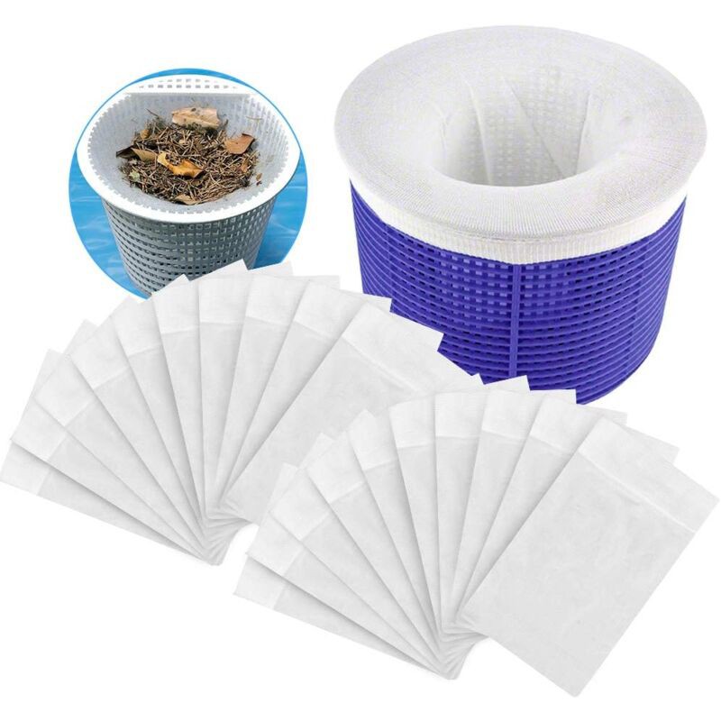 Litzee – Lot De 20 Chaussettes De Skimmer Pour Piscine – Ajustement Universel – Dimensions 21,5 X 12 Cm – Bloque Débris Et Protège Filtration