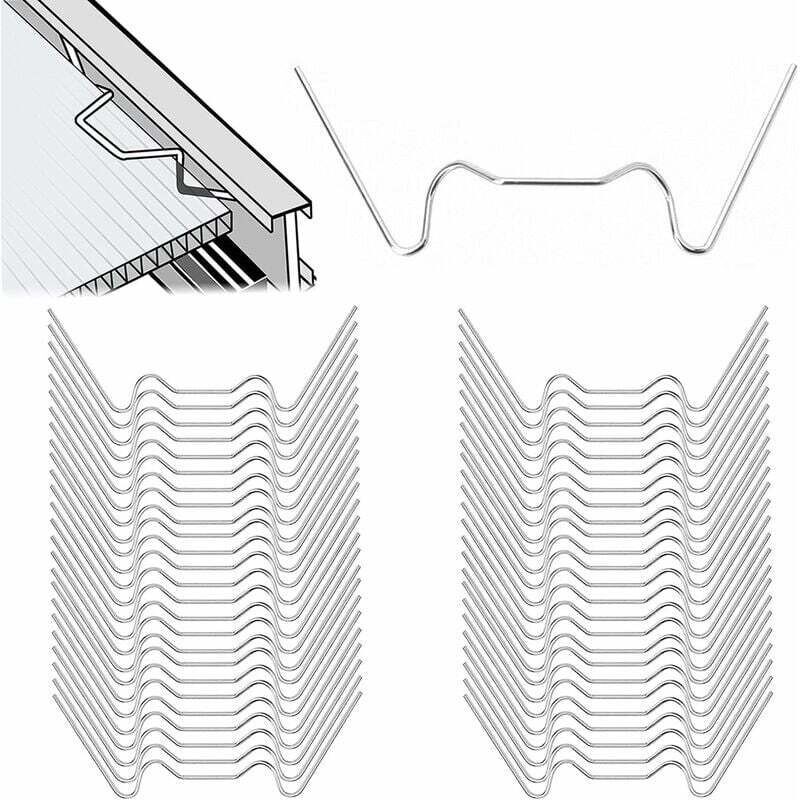 Clips De Vitrage Pour Serre,125 Pcs W Serre Pinces En Acier Inoxydable Serre Vitrage Clips Clips En Verre Pour Serre Jardin,serre Verre Accessoires