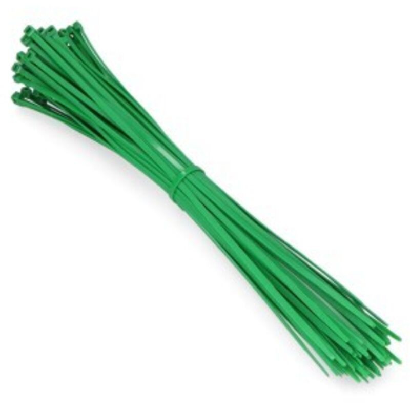 Colliers De Serrage Plastique Vert 380x4,8 Mm (sachet 100 U.) Nylon De Haute Qualité
