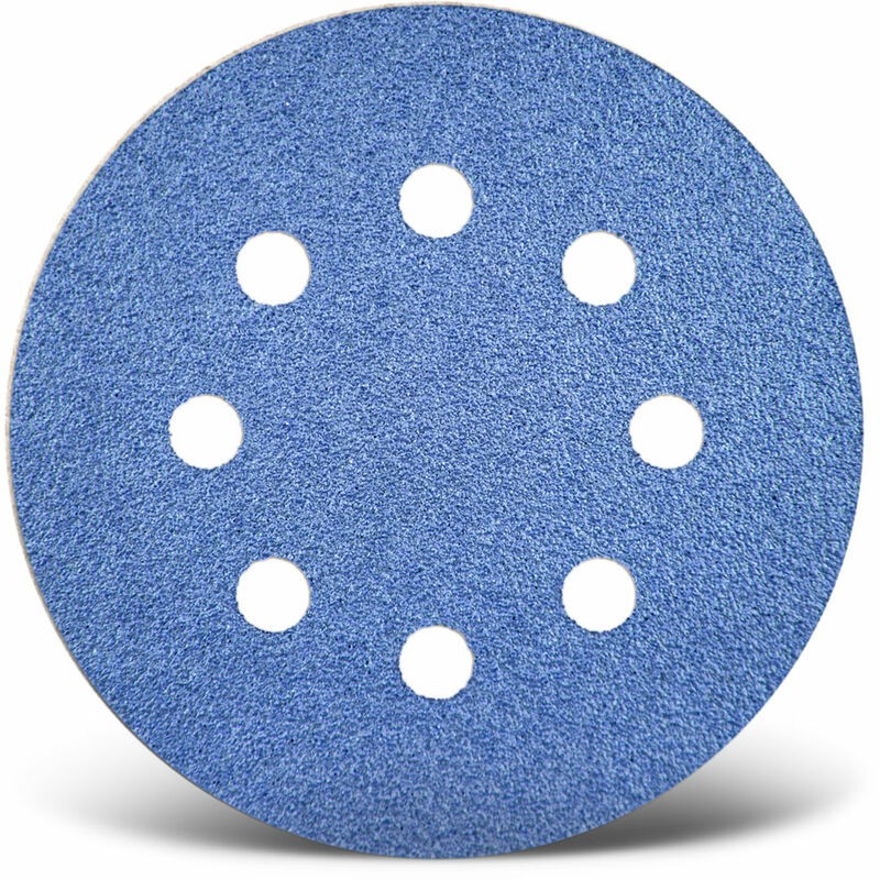 Blue Disques Abrasifs Auto-agrippants, 125 Mm, 8 Trous, P. Ponceuses Excentriques, Corindon De Zirconium (lot De 25) G40
