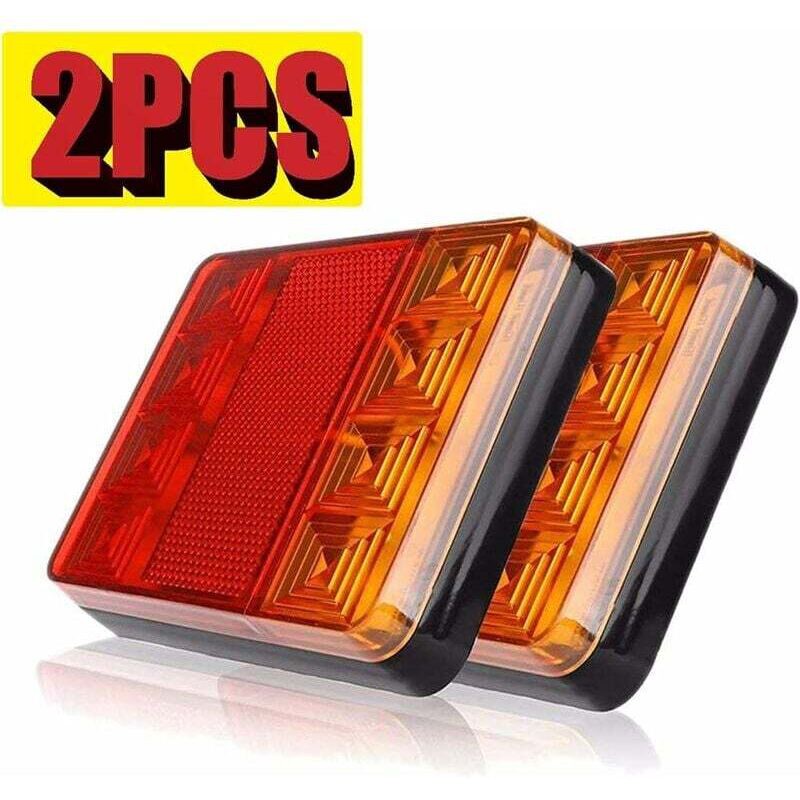 Fei Yu 2pcs Feux Arrière Pour Remorque Led Éclairage Arrière Lampe De Freinage Imperméable Universel Signal Indicateur Pour Camion Caravane Van