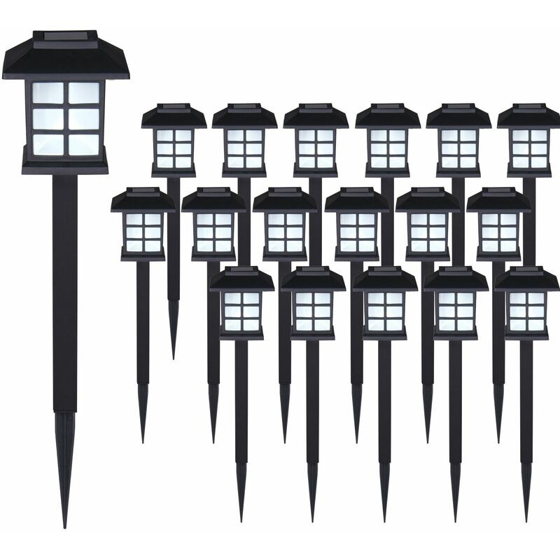 ® Set De 6/12/18/24 Lampes Solaires Piquet Pour Jardin 8h Autonomie Lumière Extérieur Led Interrupteur Crépusculaire Set De 18