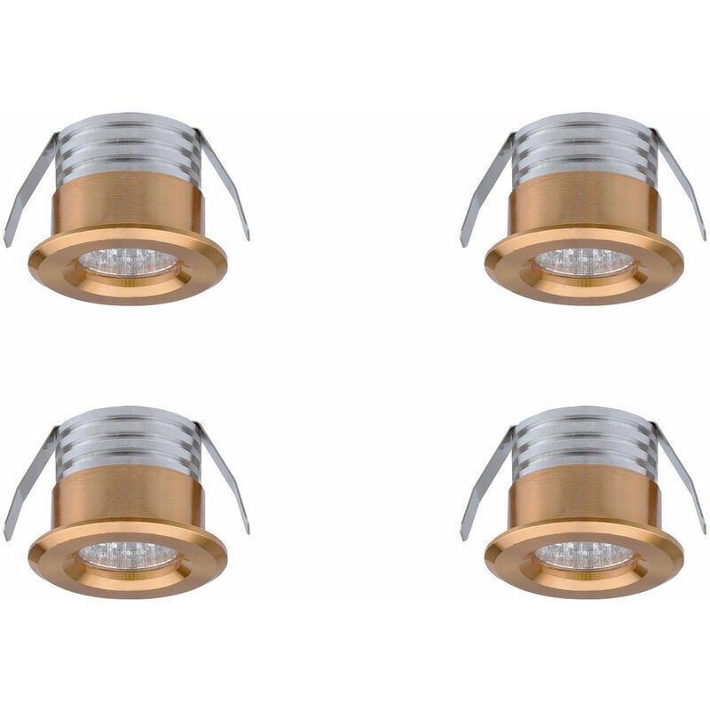 Choyclit – Lot De 4 Mini Spots Led Encastrables 3w – Lumière Chaude 3000k – 300 Lumens – Aluminium Et Verre – Pour Éclairage Intérieur
