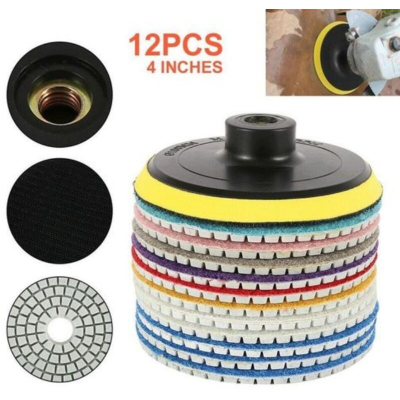Kit De 12 Disques De Polissage En Diamant - Résistants À La Chaleur Pour Granit, Marbre Et Céramique