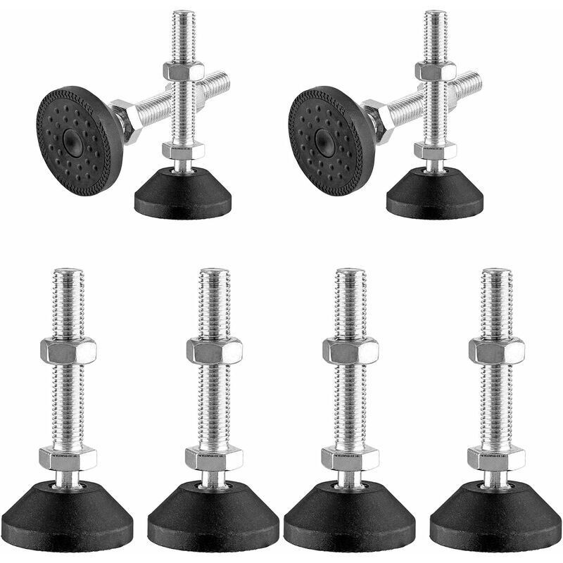 Lot De 8 Vis De Réglage Pour Pieds De Meuble – Acier Inoxydable Et Plastique Abs – Capacité De Charge Jusqu'à 300 Kg – Ajustables Pour Sol Irrégulier