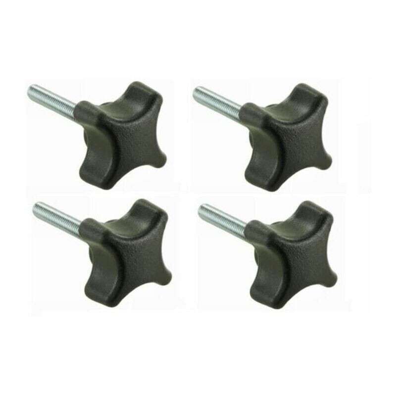 4x Vis Étoile M6 X 25 Bouton Moleté Manœuvre Tête Plastique - 4x Vis Étoile M6 X 25 Bouton Moleté Manœuvre Tête Plastique