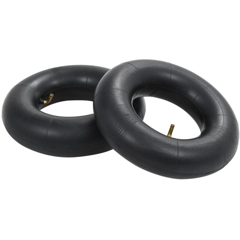 Vidaxl – Chambres À Air De Brouette 2 Pcs 13x5.00-6 – Caoutchouc Résistant À L'Abrasion – Valve Tr87 Courbée – Pour Terrains Inégaux