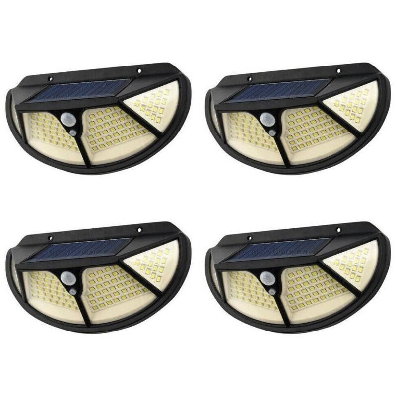 Lot De 4 Projecteurs Solaires D'Extérieur Avec Détecteur De Mouvement 102 Led Smd Ta005