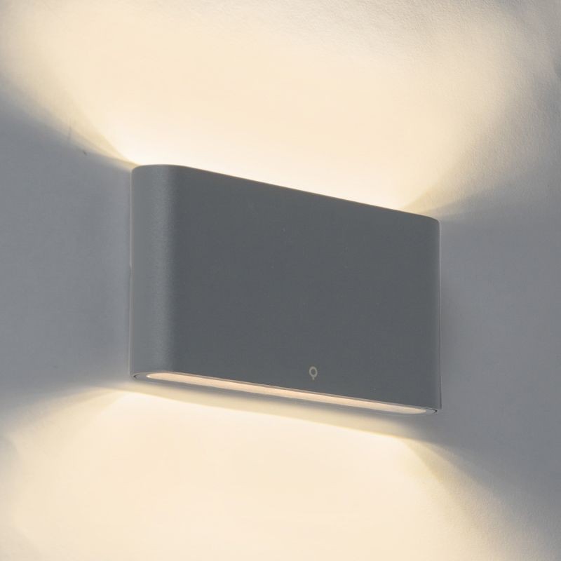 Qazqa – Applique Murale Extérieure Led Ip65 – 2 Lumières – Aluminium Gris Foncé – 686 Lumens – 30 000 Heures De Durée De Vie