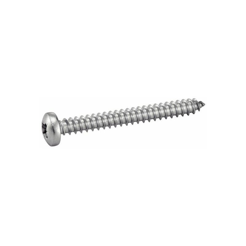 Vis À Tole Tête Cylindrique Large Pozidrive - Inox A2 3,5x38 Mm - Boîte De 200