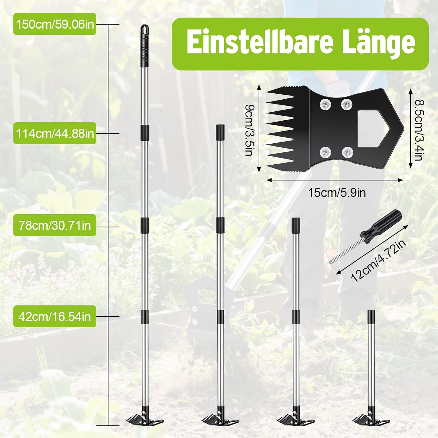 Grattoir À Joints Jeiibrzui 30,5 Cm - Manche En Bois - Lot De 2 - Acier Inoxydable - Désherbeur Pour Joints De Carrelage Et Pelouse