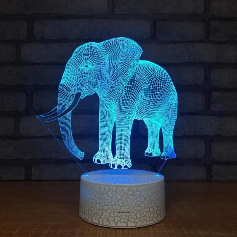 3d-illusions-nachtlicht In Elefantenform, Touch-nachtlicht Mit 7 Farbwechseln, Led-tischlampe, Dekoration Für Zuhause, Geschenkidee,