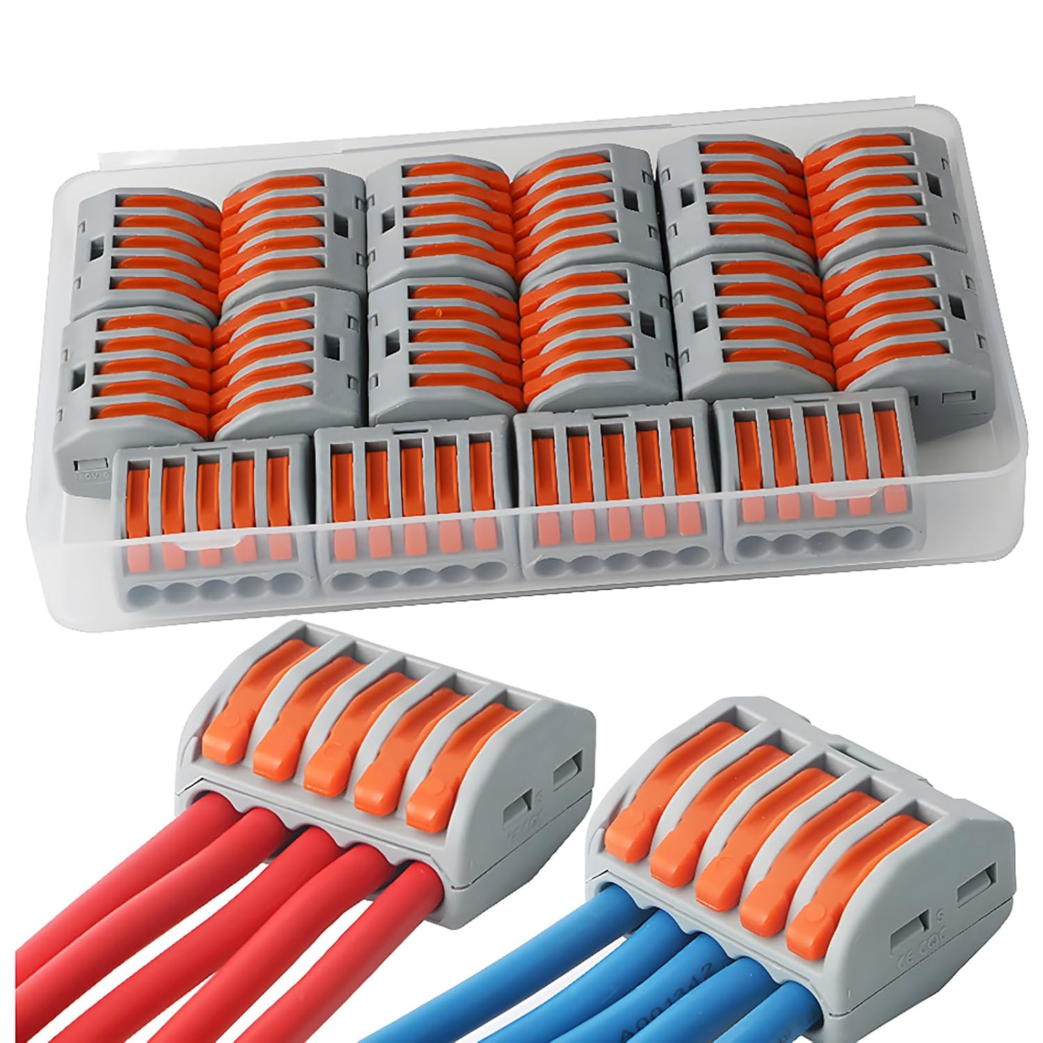 16-teiliges Set Elektrischer Steckverbinder – Nylon Pa66 – 5-polige Schnellklemmen – Sichere Verkabelung – Haushalt Und Industrie – 0,08 Bis 4 Mm²