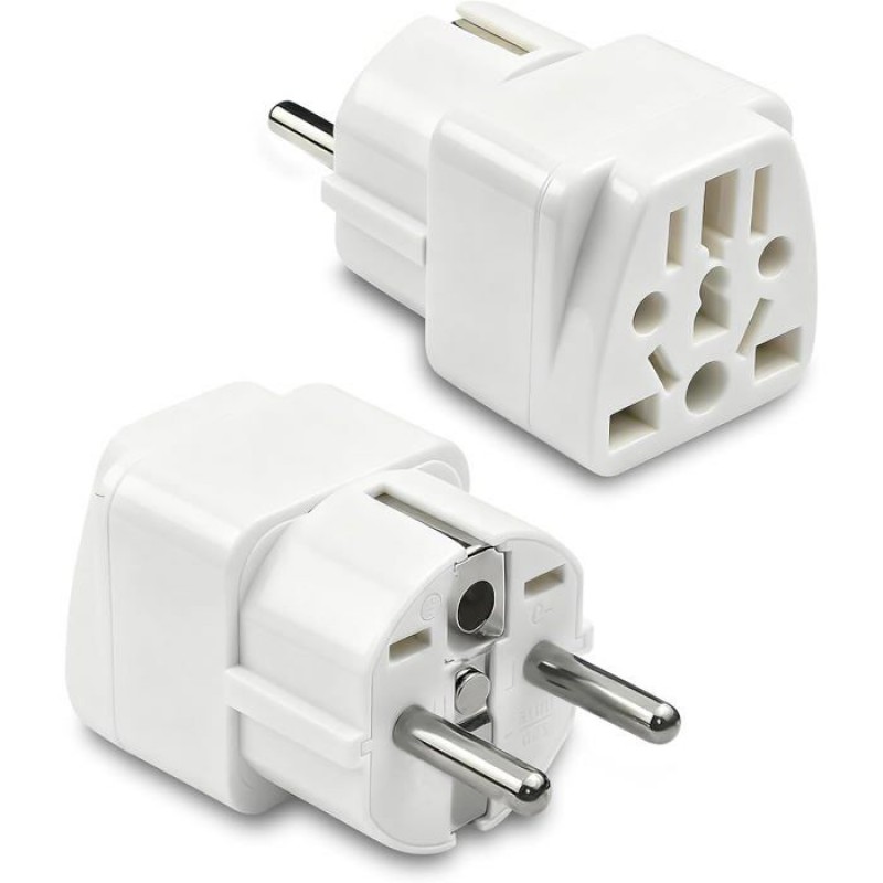 Set Mit 2 Universellen 16a-steckeradaptern, Reiseadapter Von Uk/usa/japan-stecker Auf Europäischen/französischen Stecker