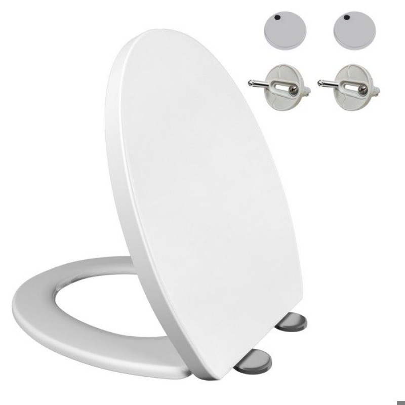 Wc-sitz – Standard-oval-wc-sitz – Absenkautomatik – Schnellverschluss – Verstellbares Scharnier