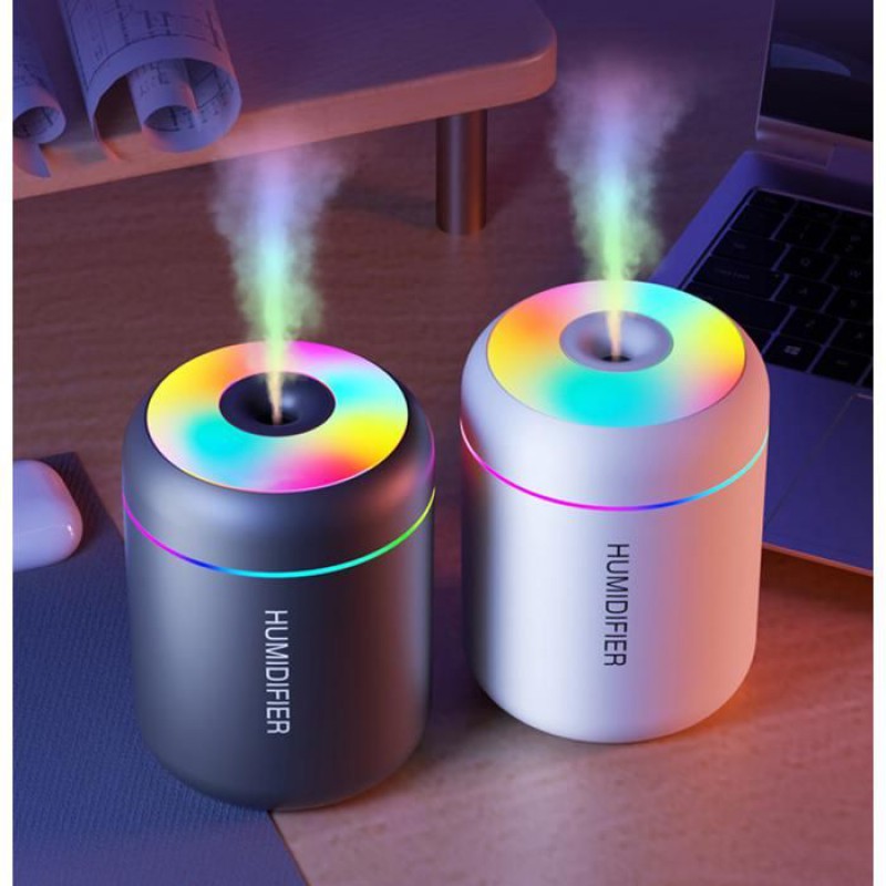 Usb-luftbefeuchter – Mini-tischgerät – Mehrfarbige Led-beleuchtung – 0,3 L – Leise (30 Db)