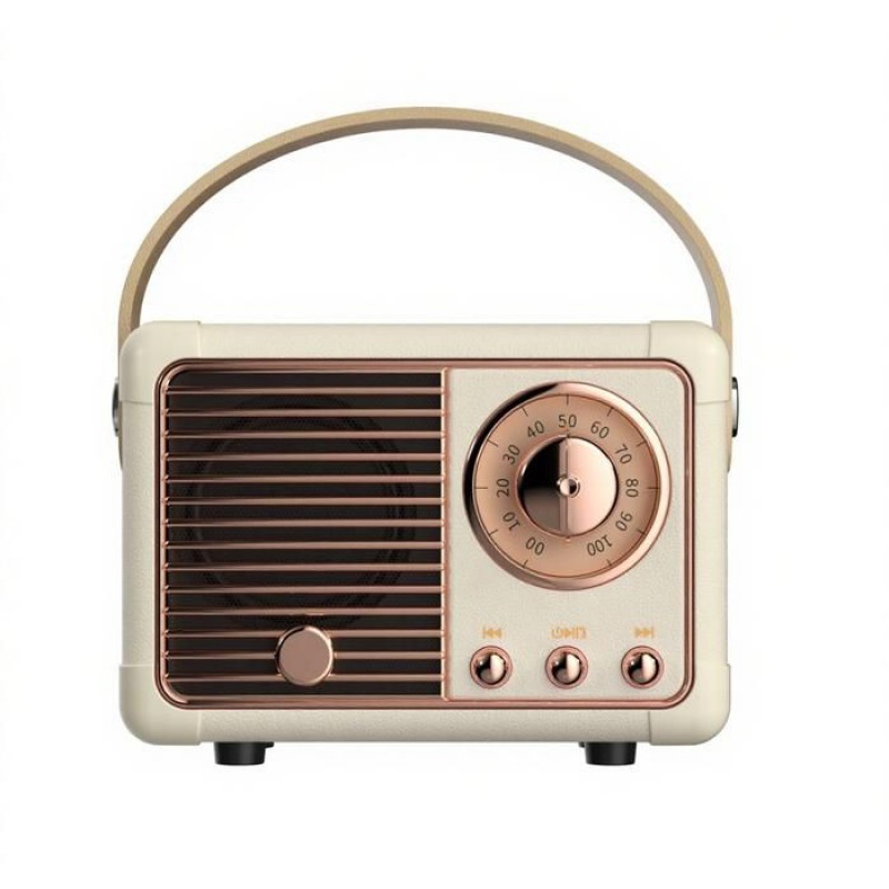 Tragbarer Retro-bluetooth-lautsprecher – Kraftvoller Stereoklang – Verstärkter Bass – Integriertes Fm-radio