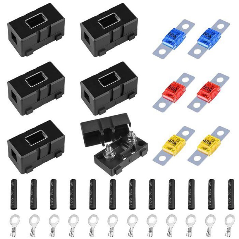 Kfz-sicherungshalter – 6er-pack – Midi-sicherungen 40 A, 50 A, 60 A – Hochtemperaturbeständig