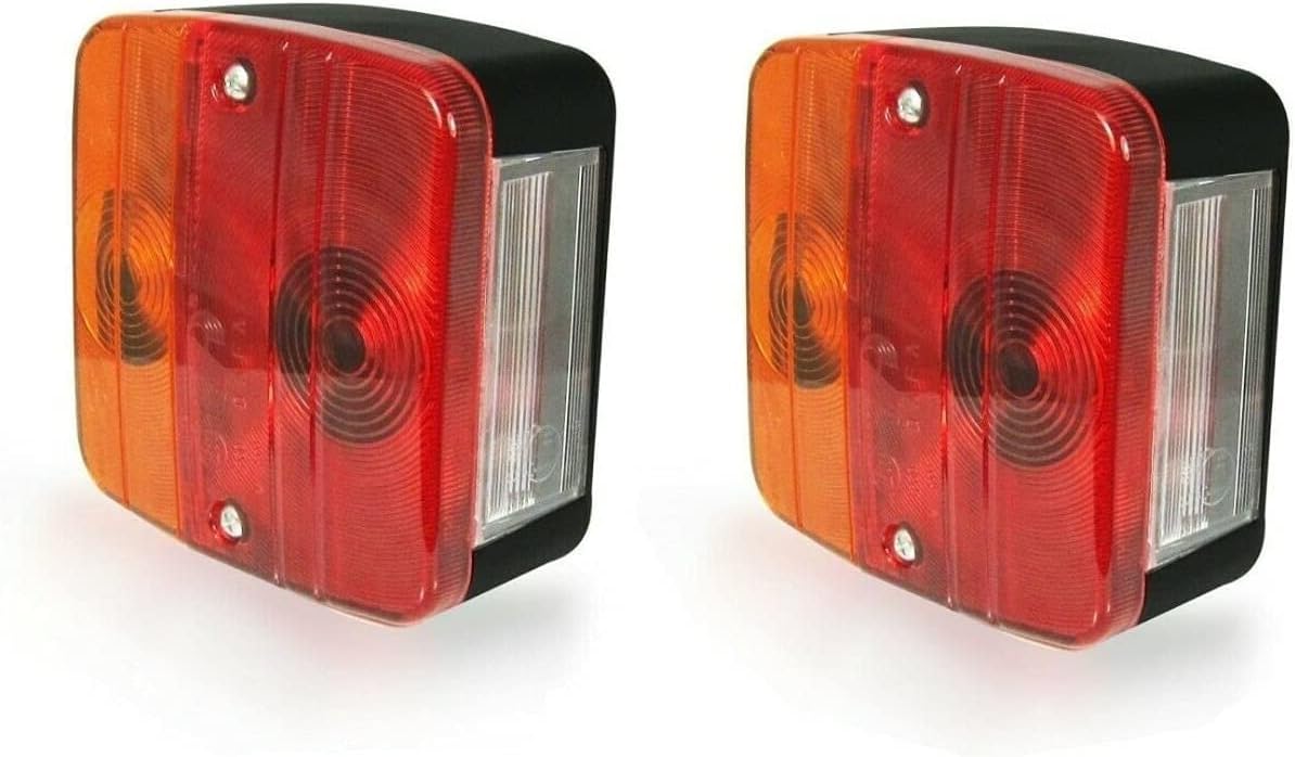 2 Rückleuchten 12v - Links Und Rechts - Abs Und Pmma - 4 Funktionen E11 - Für Anhänger Und Lkw - 104x97x50mm