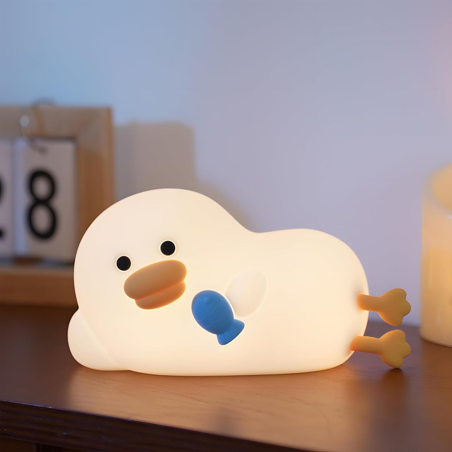 Enten-nachtlicht – 1 Stück – Weiches Silikon – 7 Farben Und Timer – Babyzimmer Und Büro – Witziges Design