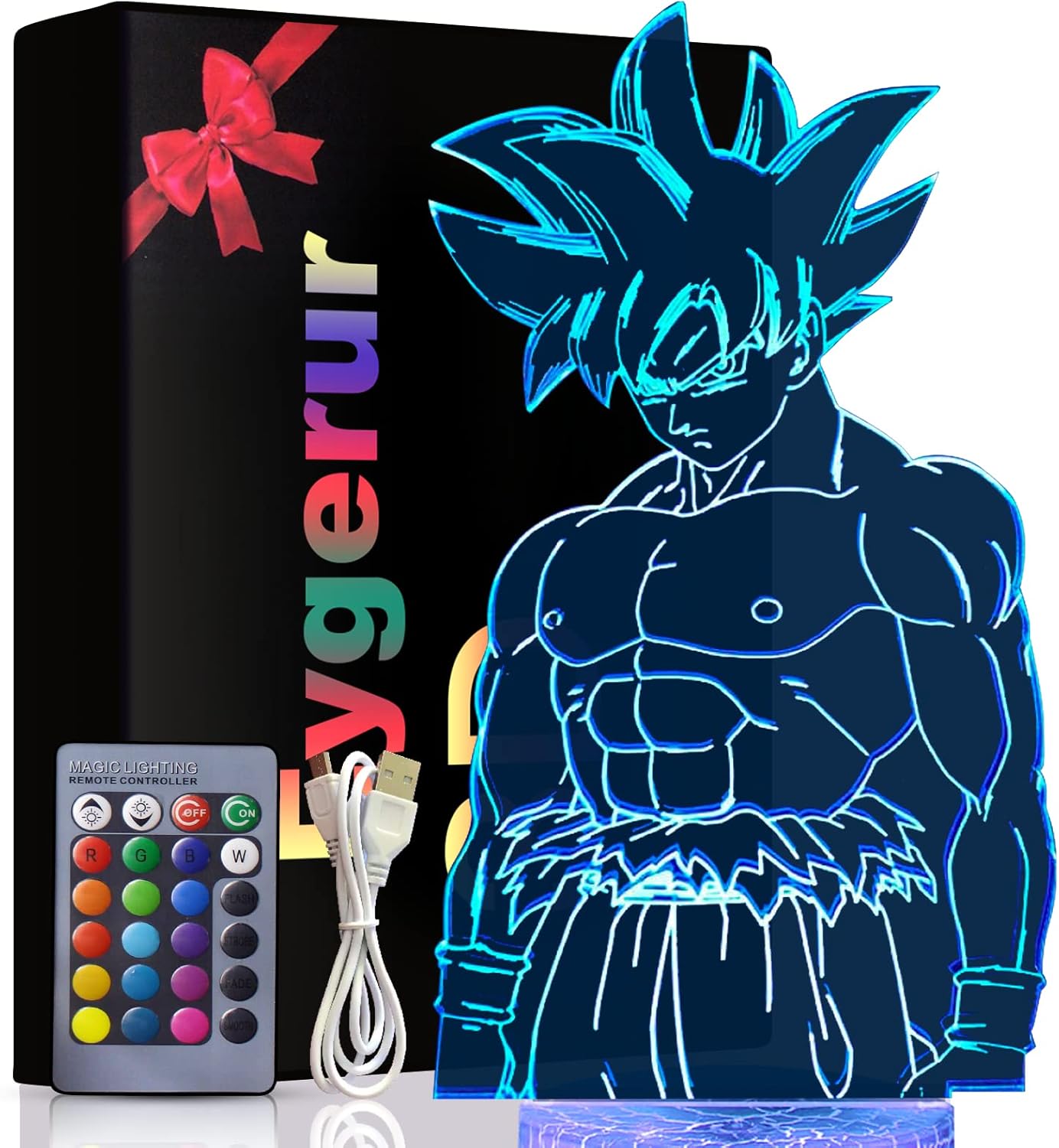 3d-manga-nachtlicht – 1 Stück – Pmma-acryl – 16 Led-farben, Fernbedienung – Kinderzimmerdeko, Geschenk – Mehrfarbig