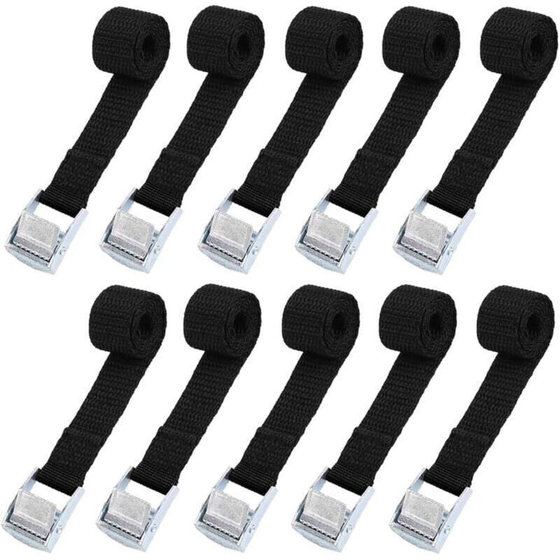 Jeu De Fixations De Sangles D'Arrimage, 10 Pièces, 2 × 39cm, Pour Moto/voiture/vélo, Sangles De Fixation De Porte, Charge Maximale 500kg