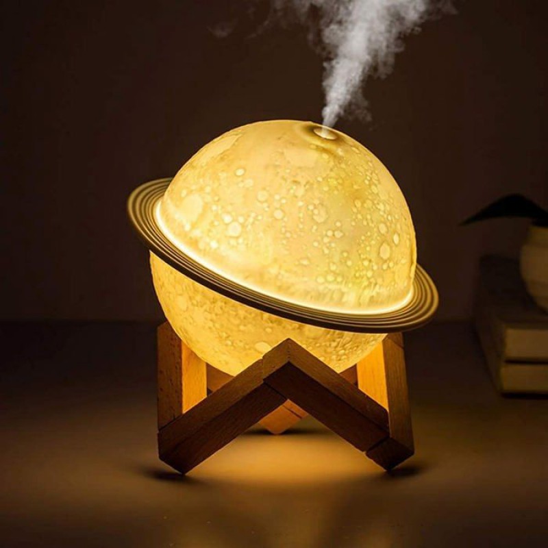 2-in-1 Usb-wiederaufladbare Mondlampe Und Luftbefeuchter, 3 3d-farb-leds Mit Ätherischem Öldiffusor, Automatische Abschaltung, P