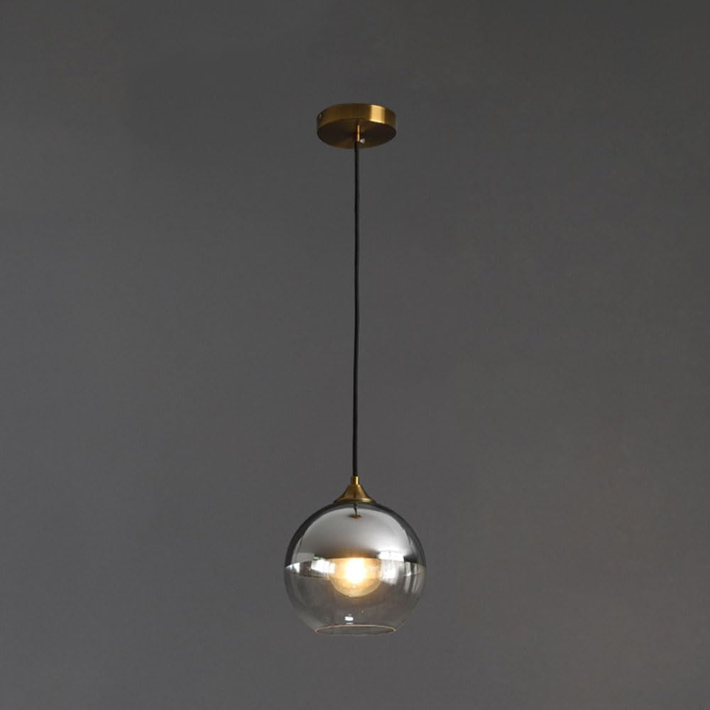 Industrielle Pendelleuchte – 1 Stück – Rauchglas Und Metall – Klares Retro-design – Für Küche Und Esszimmer – Durchmesser 20 Cm