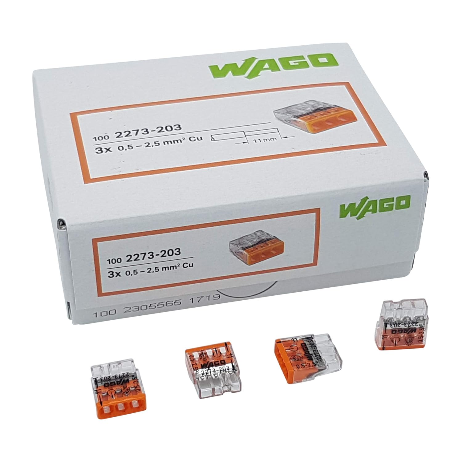 3-polige Elektrische Steckverbinder – 100er-packung – Kupfer Und Kunststoff – Werkzeuglose Steckverbindung – Für Haus- Und Industrieinstallationen –