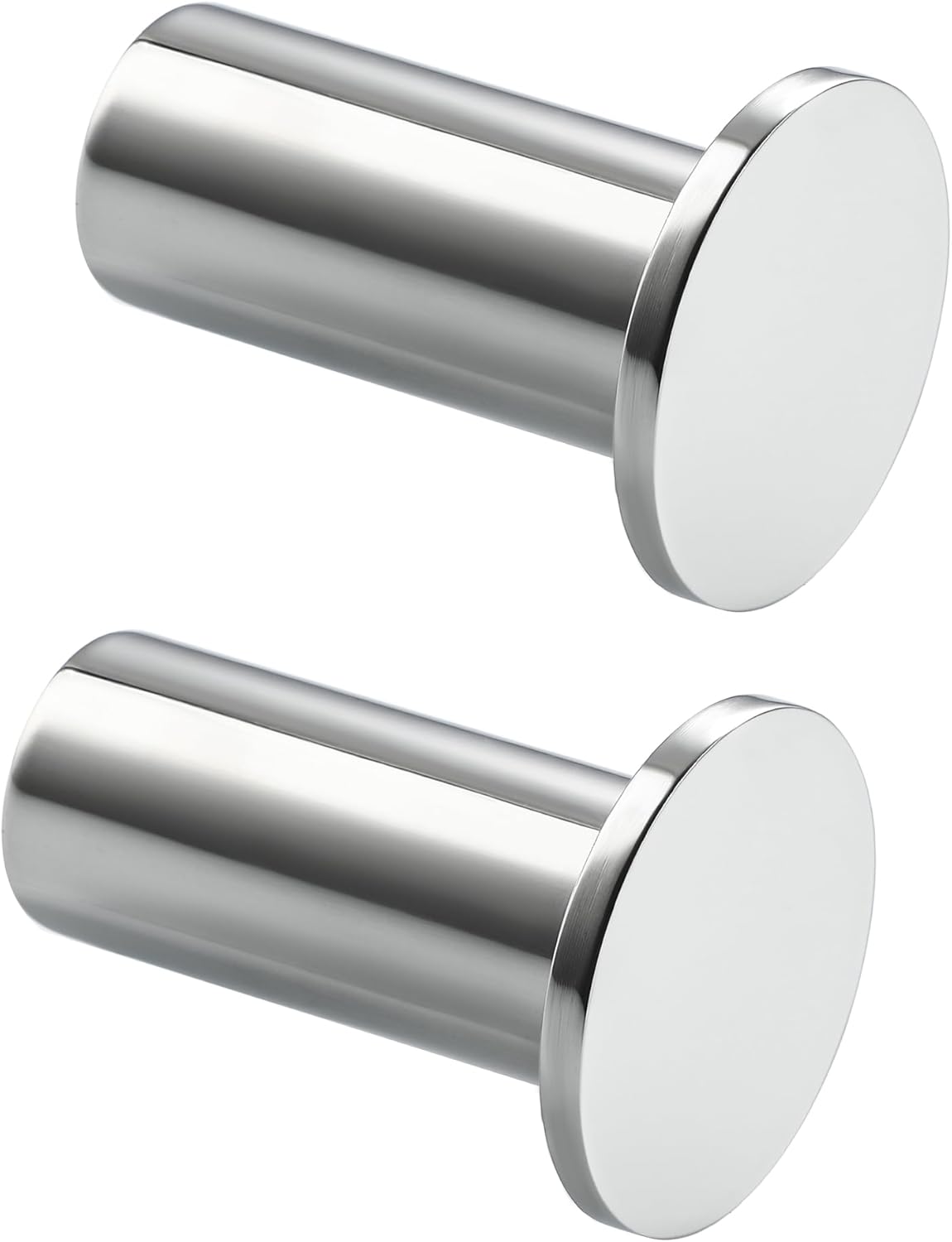 Wandhaken – 2er-set – Verchromter Edelstahl – Stabile Schraubbefestigung – Für Bad Und Küche – Durchmesser 45 Mm