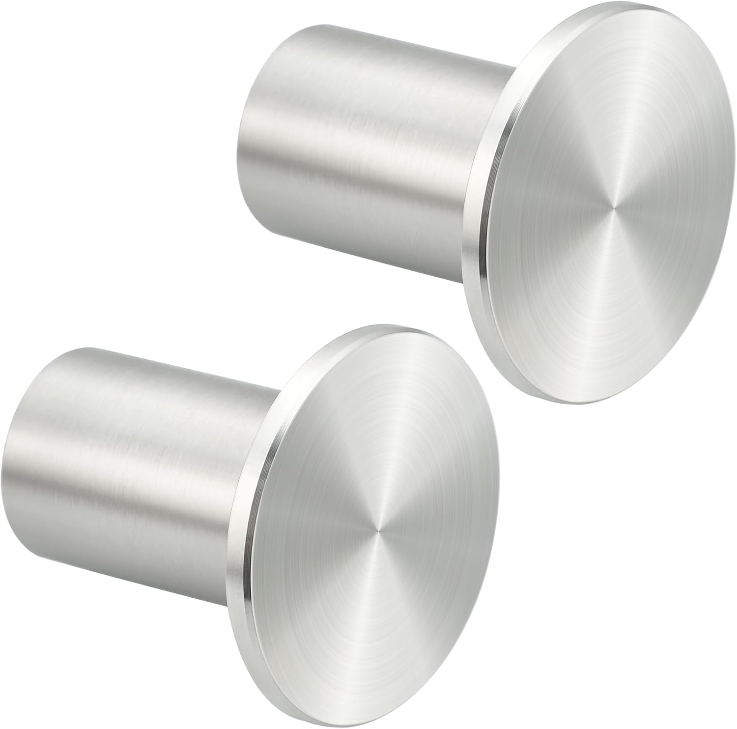 Runder Wandhaken – 2er-set – Gebürsteter Edelstahl – Stabile, Unsichtbare Befestigung – Für Bad Und Küche – Durchmesser 45 Mm
