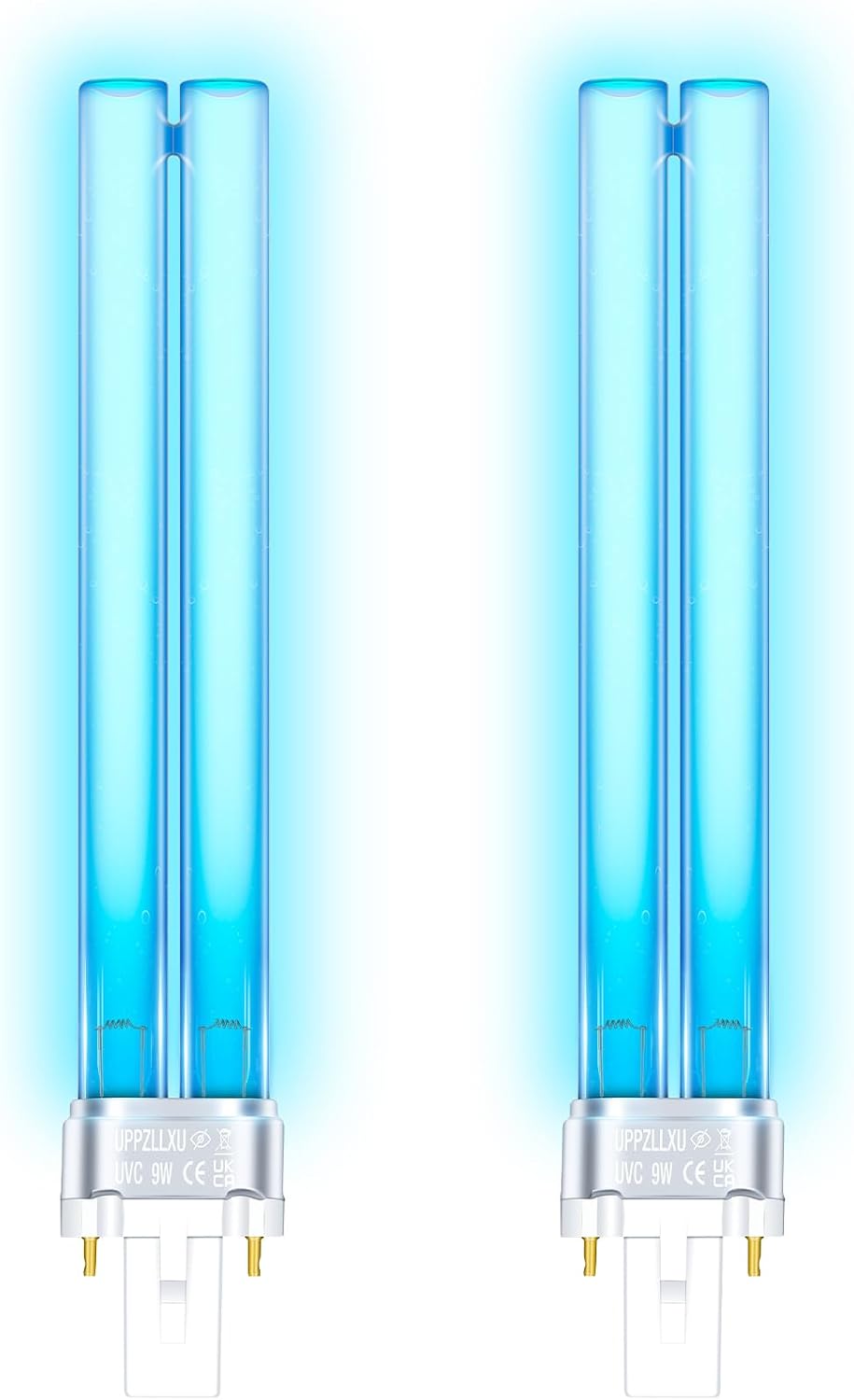 G23 9w Uvc-lampe – 2er-pack – Quarzglas – Wassersterilisation – Teich Und Filter – 167 Mm