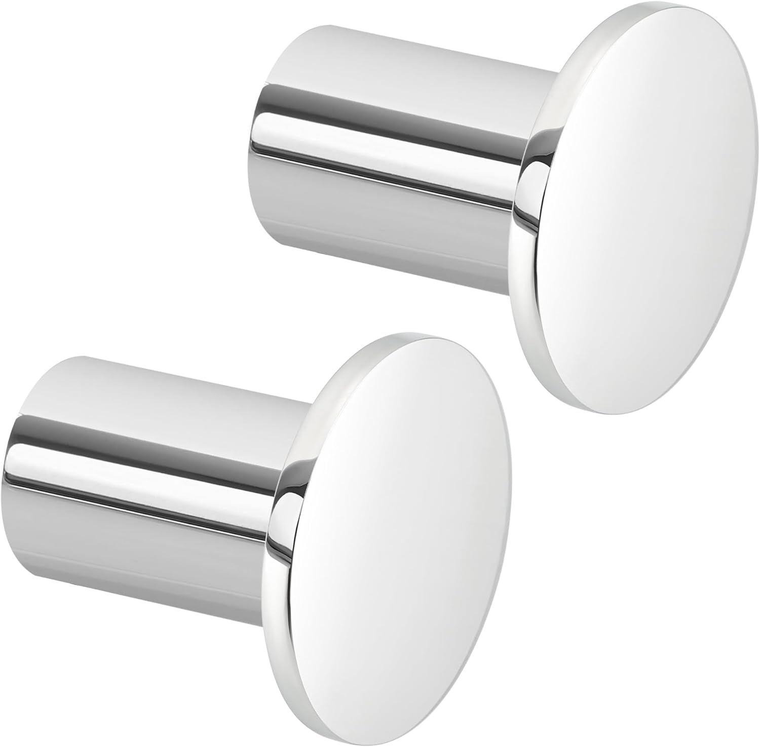 Wandhaken – 2er-set – Verchromter Edelstahl – Robuste 45-mm-befestigung – Für Bad Und Küche – Dezentes Rundes Design