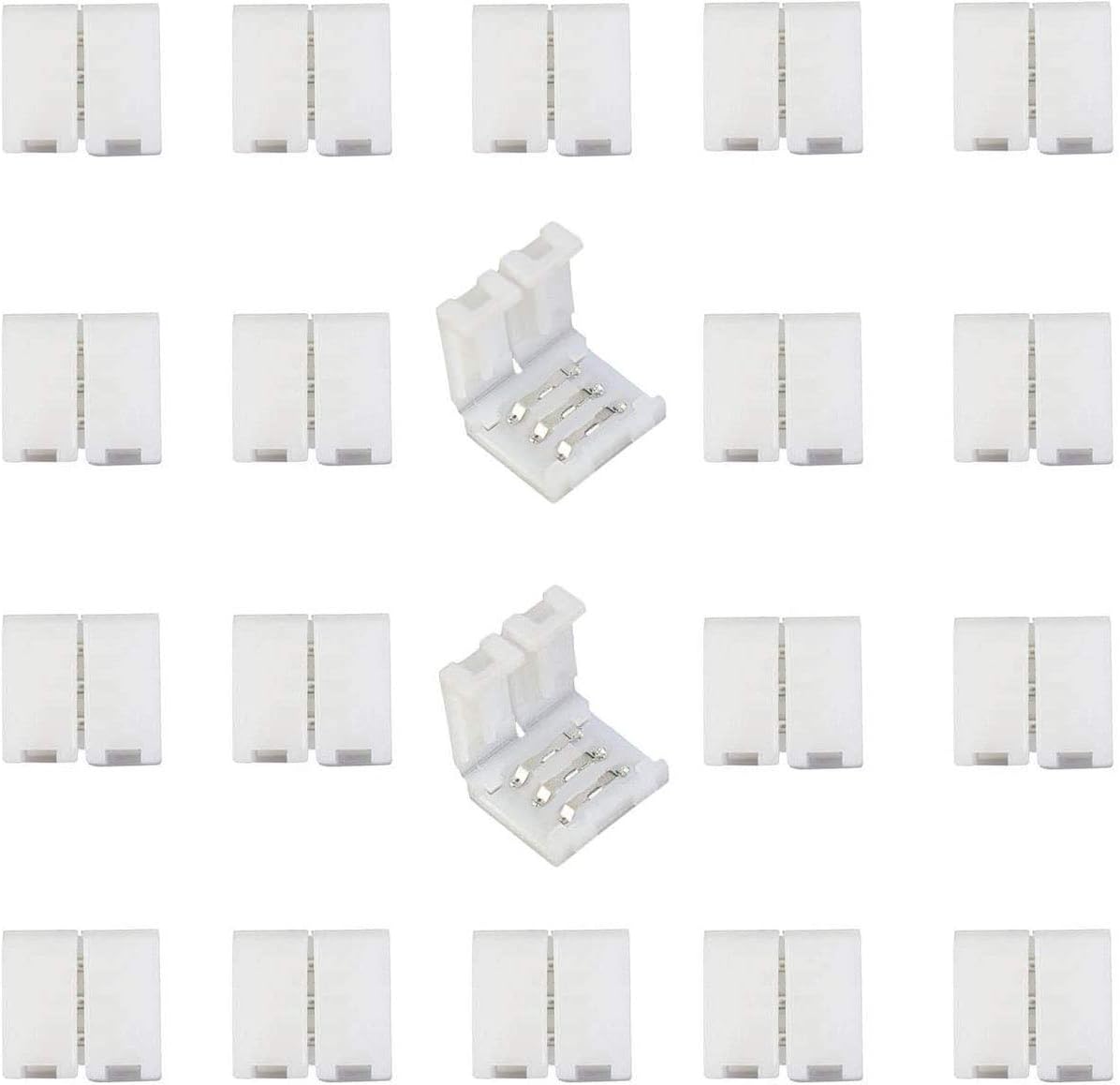 3-poliger Led-stecker – 20er-pack – Lötfrei – Für Ws2811 Und Ws2812b 10-mm-streifen – Schnellanschluss Für Den Innenbereich